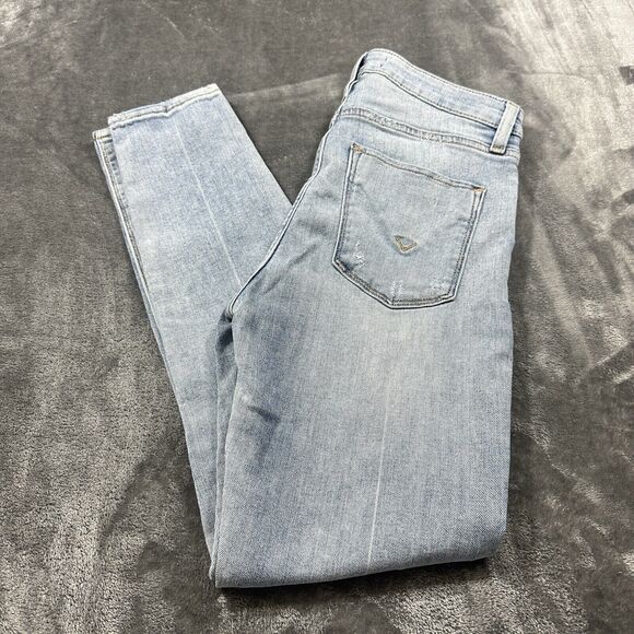Hudson Jeans Womens 27 Blue Barbara Super Skinny Distressed Mid-rise Denim - Picture 11 of 15